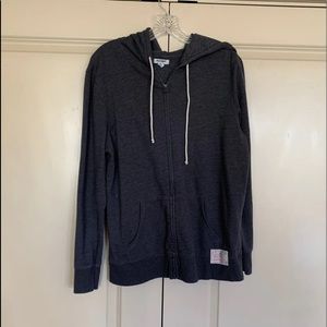 Grey zip up hoodie